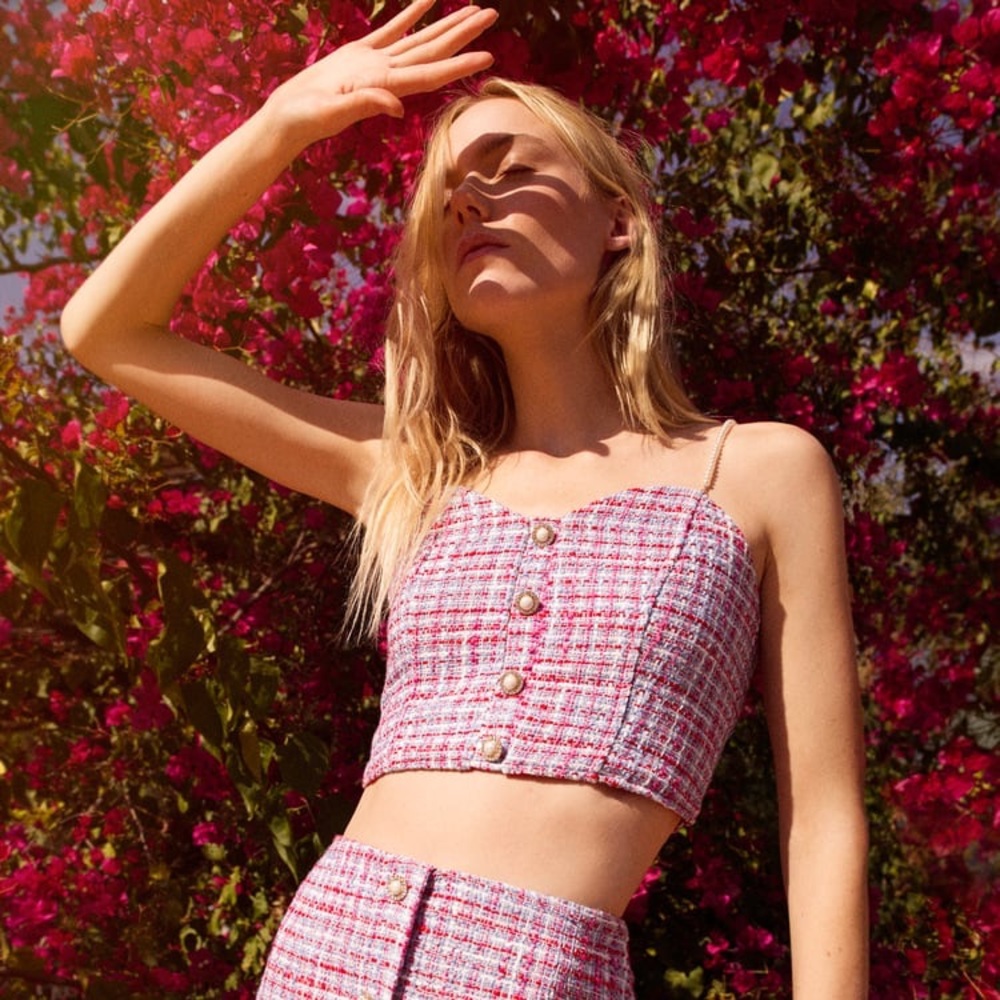 Zara Pearl Crop Top - Picture 2 of 7